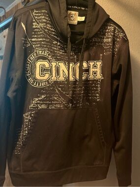 Cinch Men’s Black Hoodie with White Graphic Logo